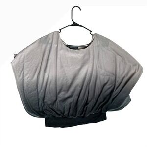 Sara Michelle  FGray Ombre Sparkle Blouse Top Fairy Core Ethereal‎